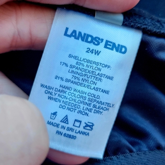 Land’s End Black Swimsuit Dress w/ Shorts Plus Size 24W Adjustable Straps EUC - Picture 10 of 11